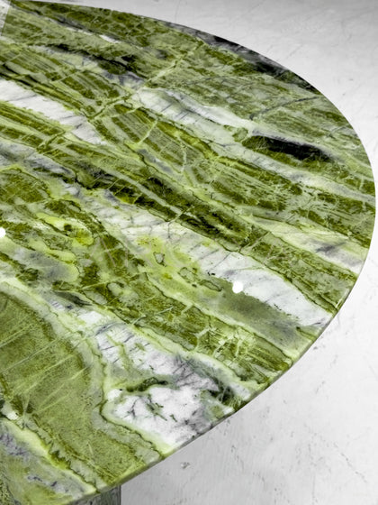 Natural Green Stone Round Dining Table - detail