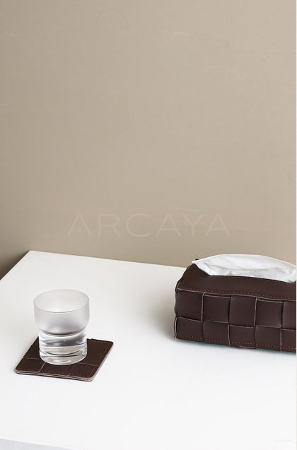 Handwoven Leather Placemat - scene