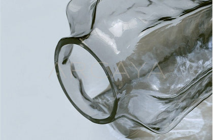 Ribbed Smoked Glass Vase - scene