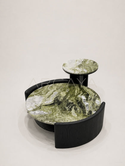 Daze Snow Mountain Jade Stone Coffee Table - scene