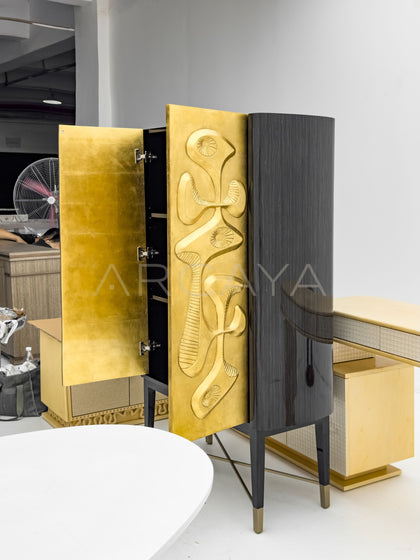 Carved Relief Decorative Cabinet - scene