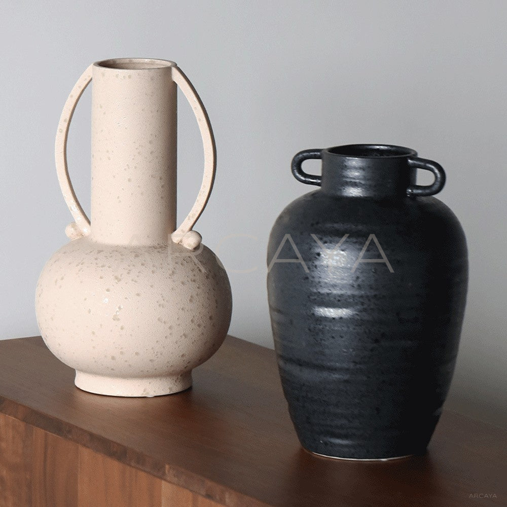 Black Double Ear Art Vase - main