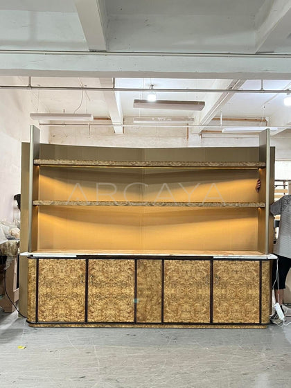 Burl Veneer Bookcase - scene