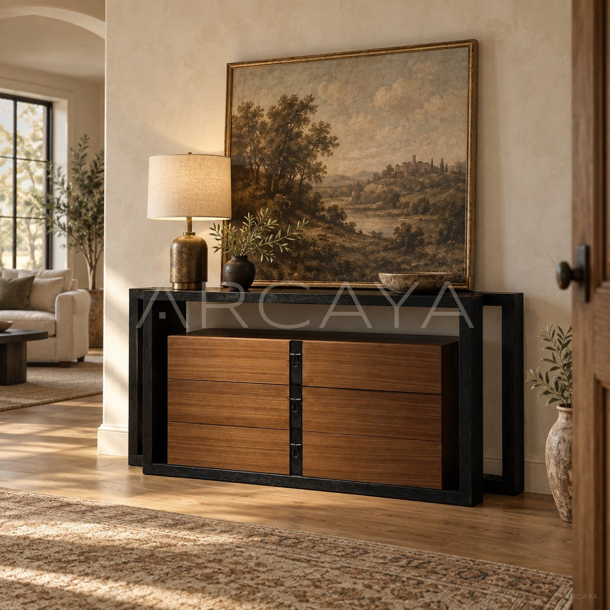 French Quiet Entryway Cabinet in detail