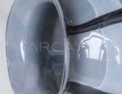 Black Grey Striped Glass Vase - scene