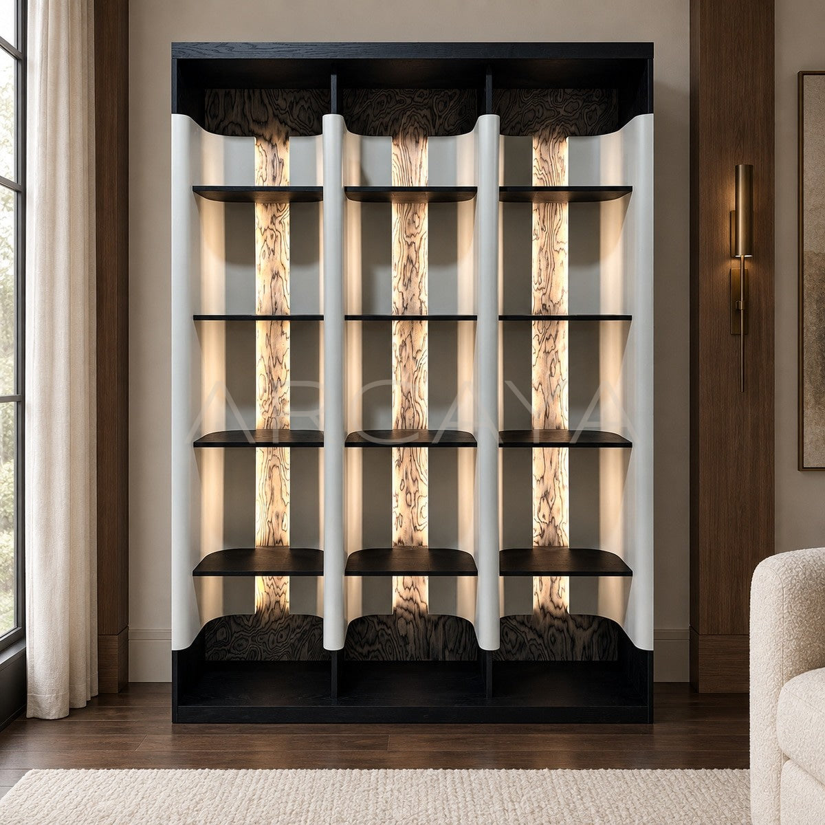 T Shaped Curved Bookcase 2 - main