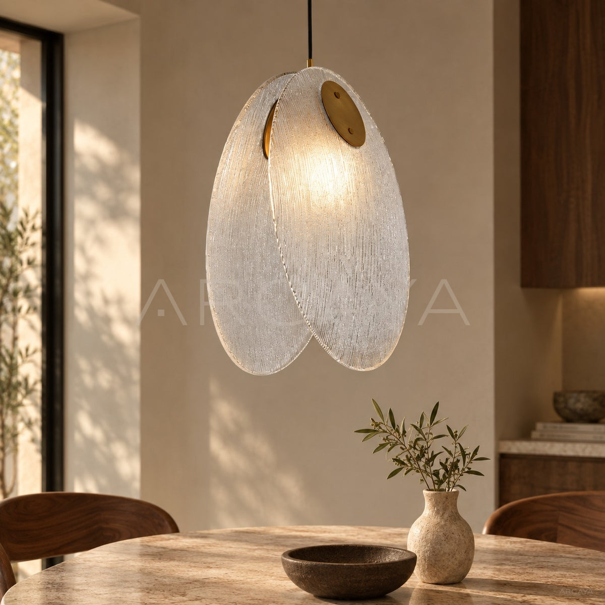 Clear Flower Leaf Pendant Light 54113 - main
