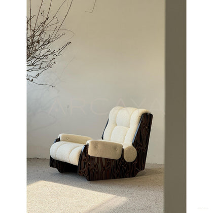 Mid Century Sherpa Lounge Chair - scene