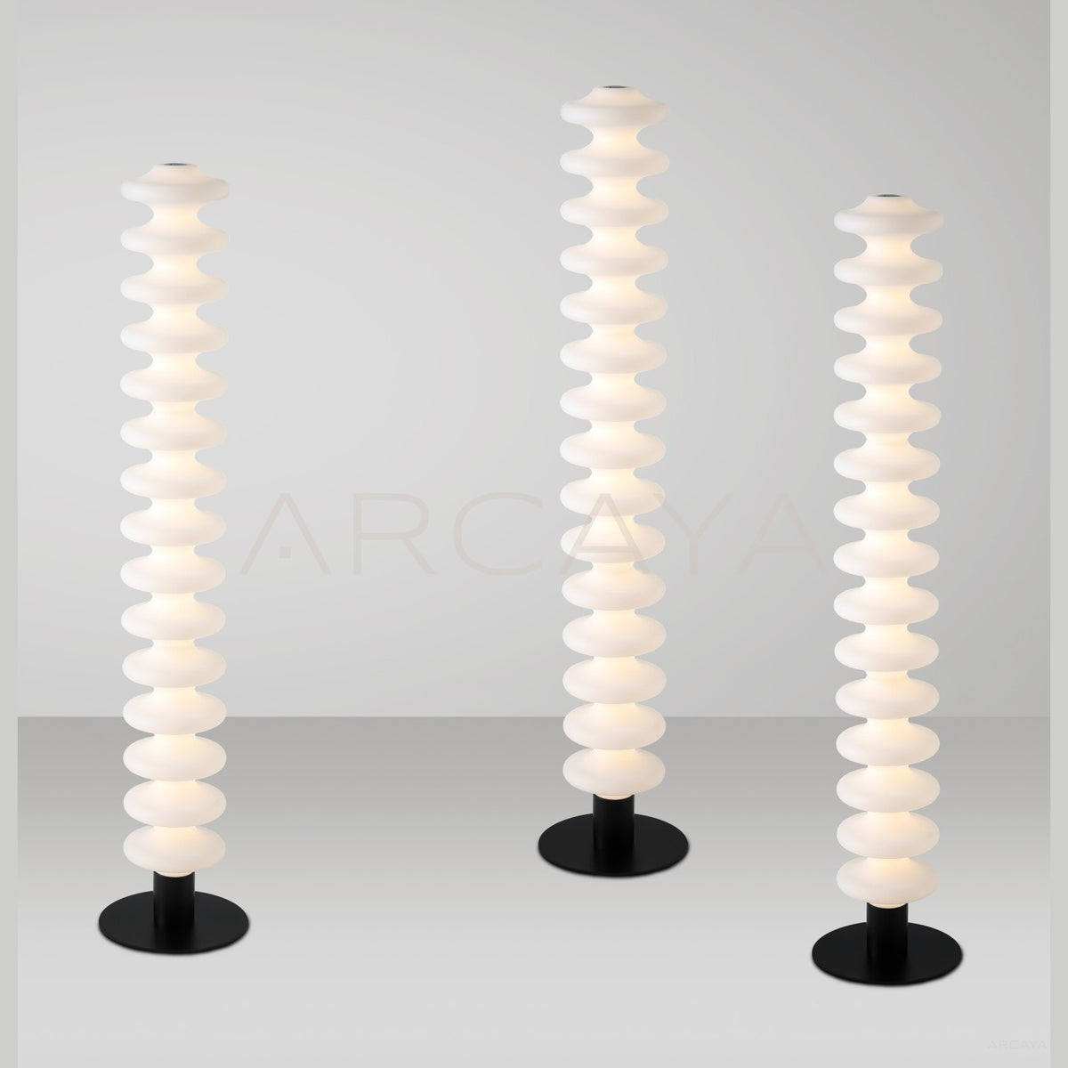 Stacked White Pebble Floor Lamp 21960 in detail