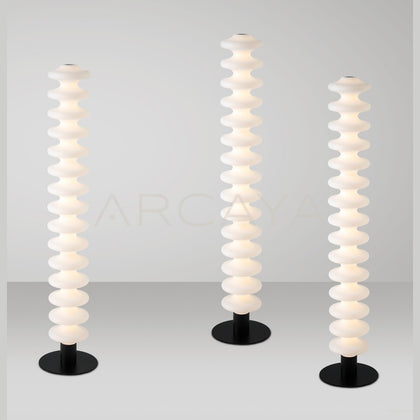 Stacked White Pebble Floor Lamp 21960 - scene