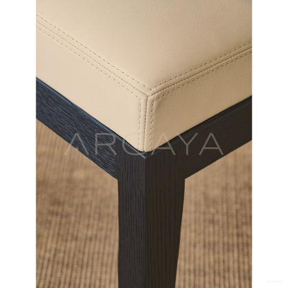 Old Money Oak Leather Dining Chair - scene