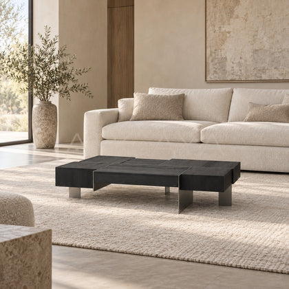 Kitale Black Oak Coffee Table - scene