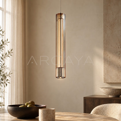 Hexagonal Glass Tube Pendant Light 97173 - main
