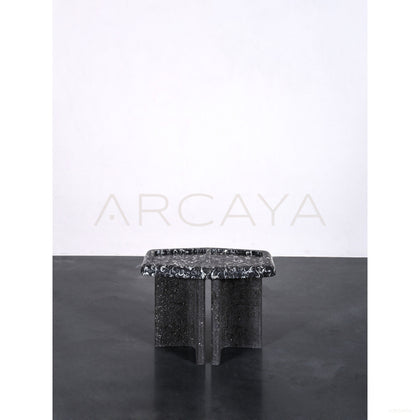 Fossil Pattern Stone Side Table - scene