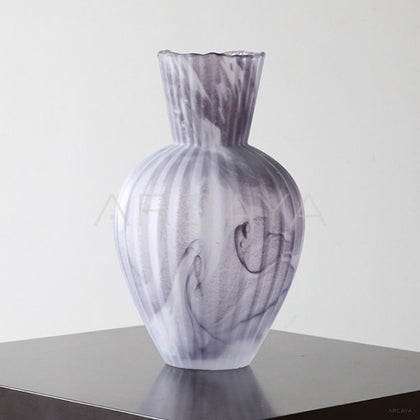 Mist Rock Ribbed Frosted Glass Vase - main