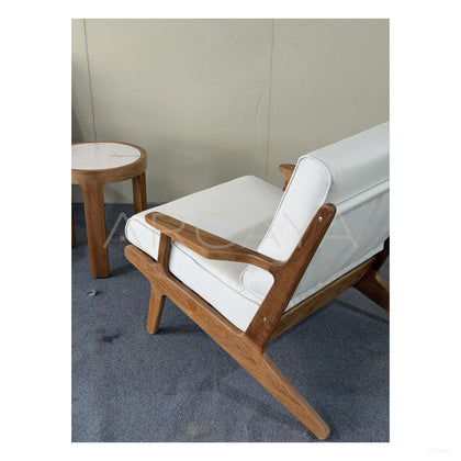 Bay Burmese Teak Outdoor Lounge Chair - scene