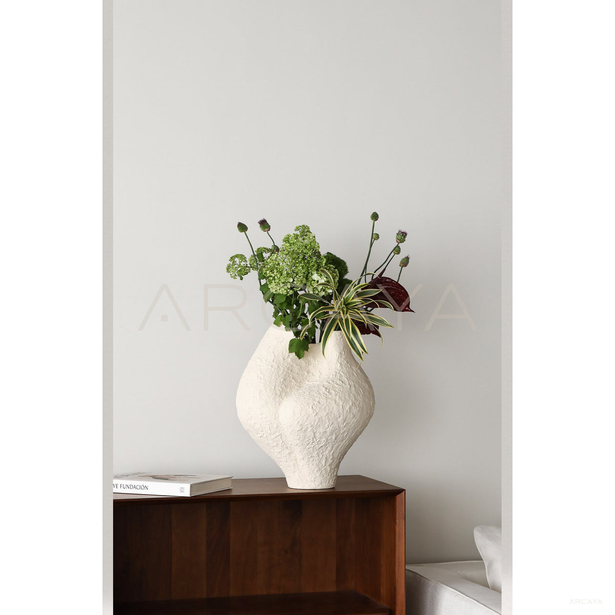 Handmade Textured Art Vase Entryway in detail