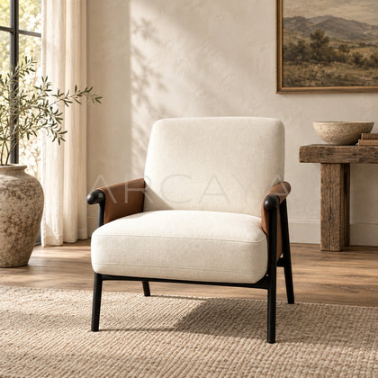 Havise Minimalist Two Tone Lounge Chair - scene