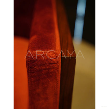 Wine Red Velvet Armchair - scene