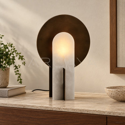 Stone Arch Metal Disc Table Lamp 25025 - main