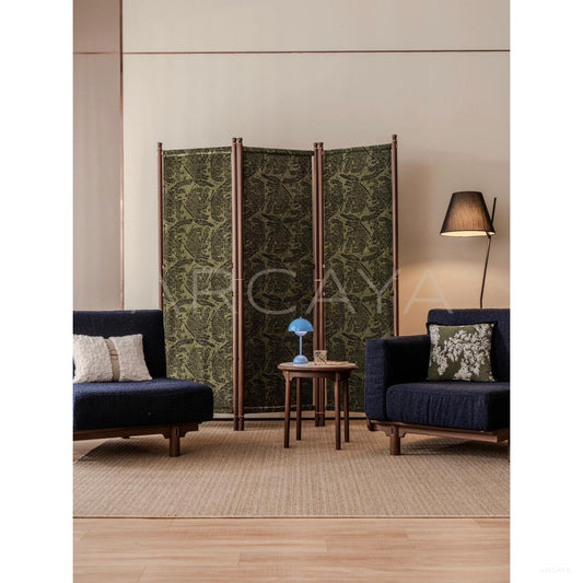 Solid Wood Folding Partition Screen - scene