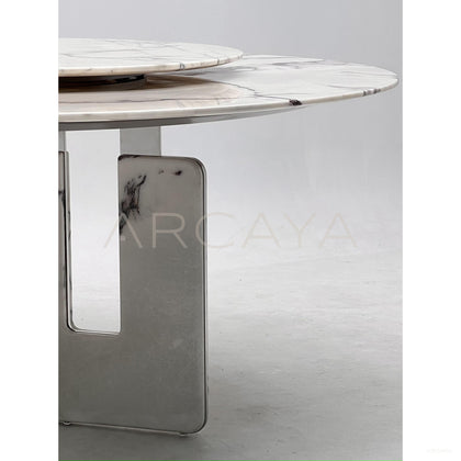 Natural Stone Openwork Base Round Table - scene
