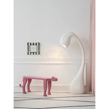 Pink Leopard Bench - scene