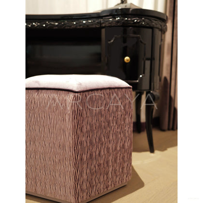 Pleated Purple Art Pouf - scene