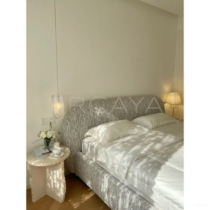 Curved Cotton Linen Bed - scene