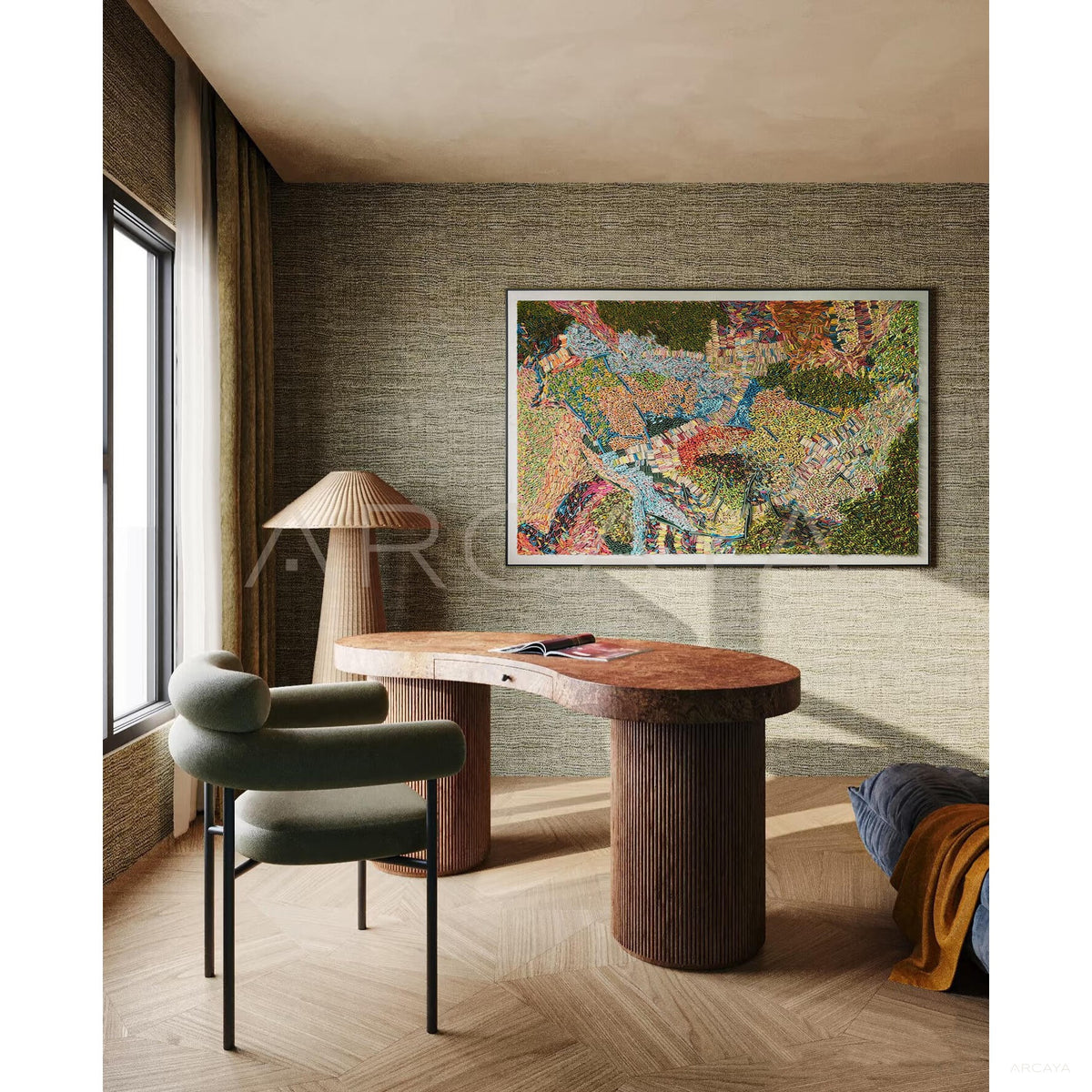 Handmade Rolled Paper Series Wall Art in detail