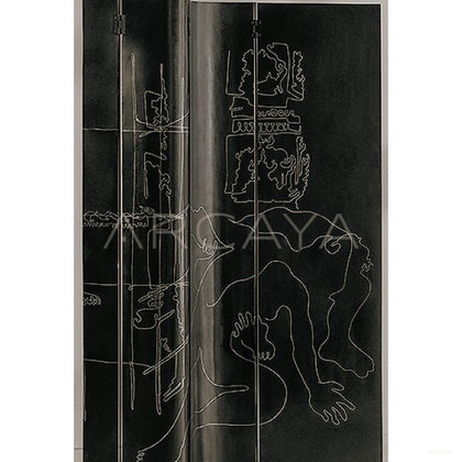 Mid Century Statement Folding Screen - scene