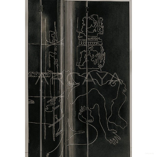 Mid Century Statement Folding Screen - scene