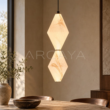 Stone Texture Double Diamond Pendant Light 96367 - main