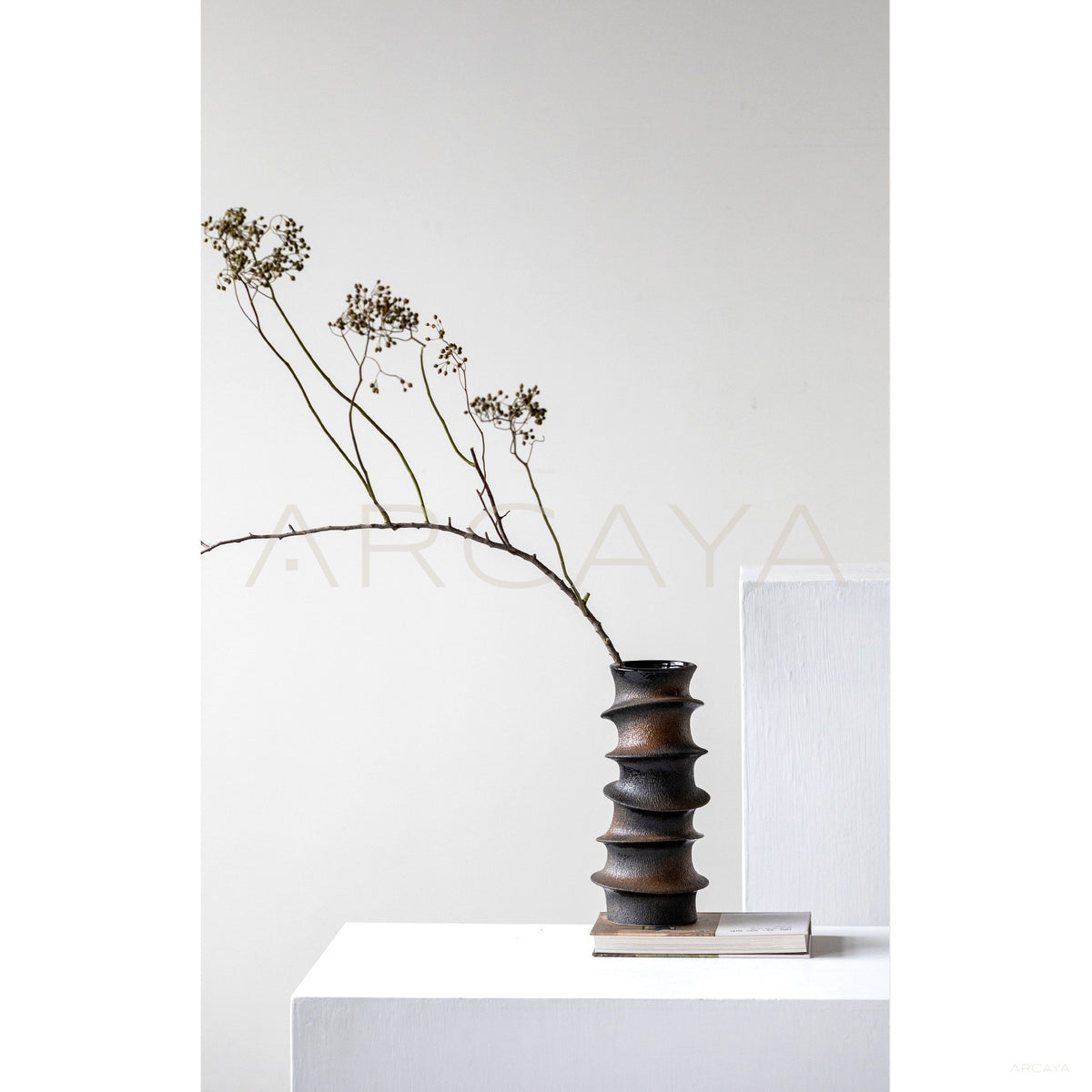 Handmade Spiral Sculpture Ceramic Vase in detail