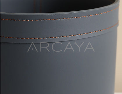 Leather Storage Bucket Laundry Bin - scene