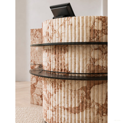 Bulgari Pink Reception Desk - scene
