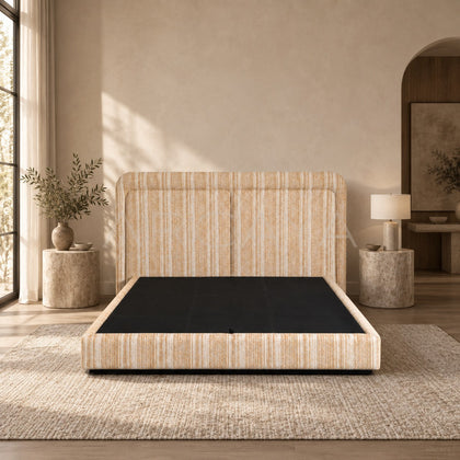 Fabric Upholstered Floating Bed - scene