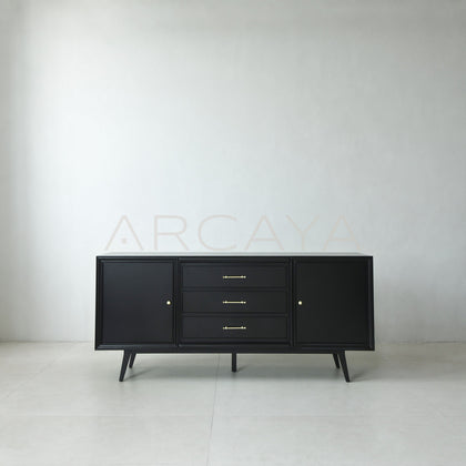Vintage Minimalist Black Gloss Sideboard - main
