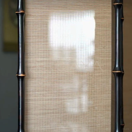 Plain Four Panel Bamboo Blind Screen - detail