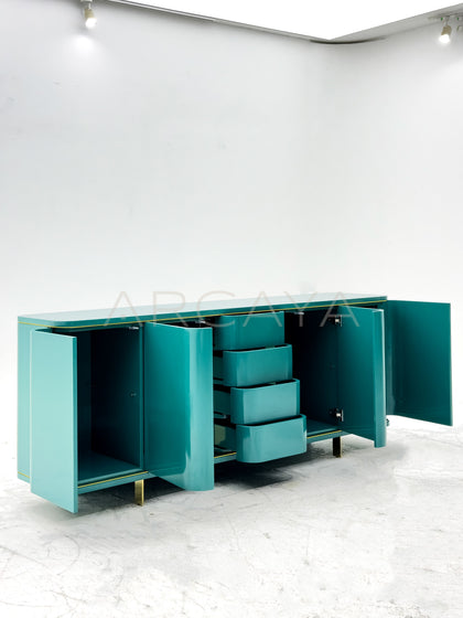Curved Lacquered Storage Sideboard - scene