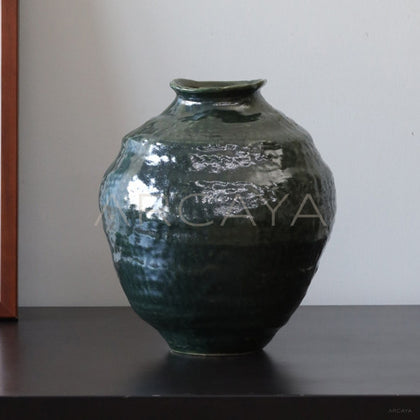 Wabi Sabi Round Belly Ceramic Jar Vase - main