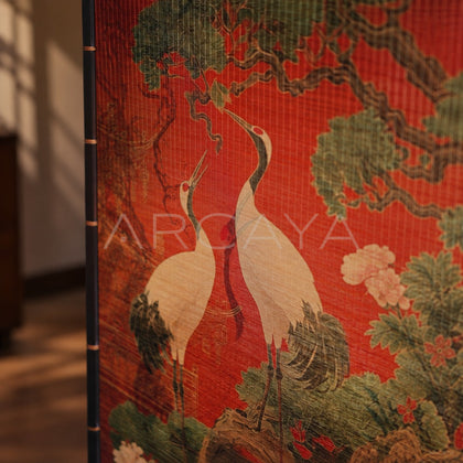 Double Crane Double Sided Table Screen - scene