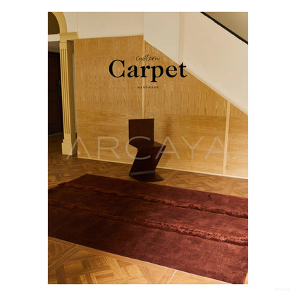Brick Red Wool Line Rug Dsm P028 C02 - scene