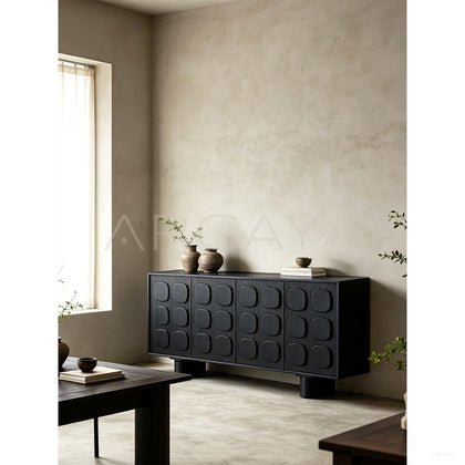 Mid Century Charcoal Relief Sideboard - scene