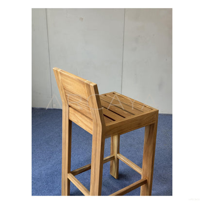 Outdoor Teak Bar Stool - scene