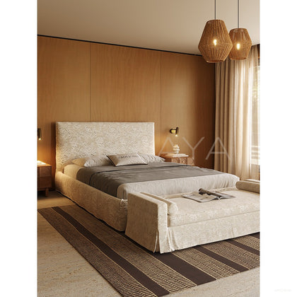 High Headboard Linen Bed - scene