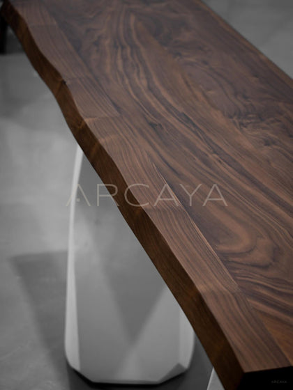 Black Walnut Microcement Base Long Table - detail