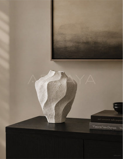 Handmade Stoneware Irregular Vase - scene