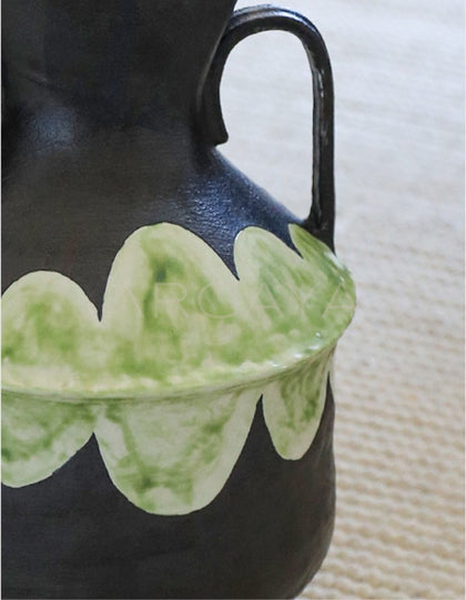 Dadan Hand Painted Double Ear Vase Dining - scene