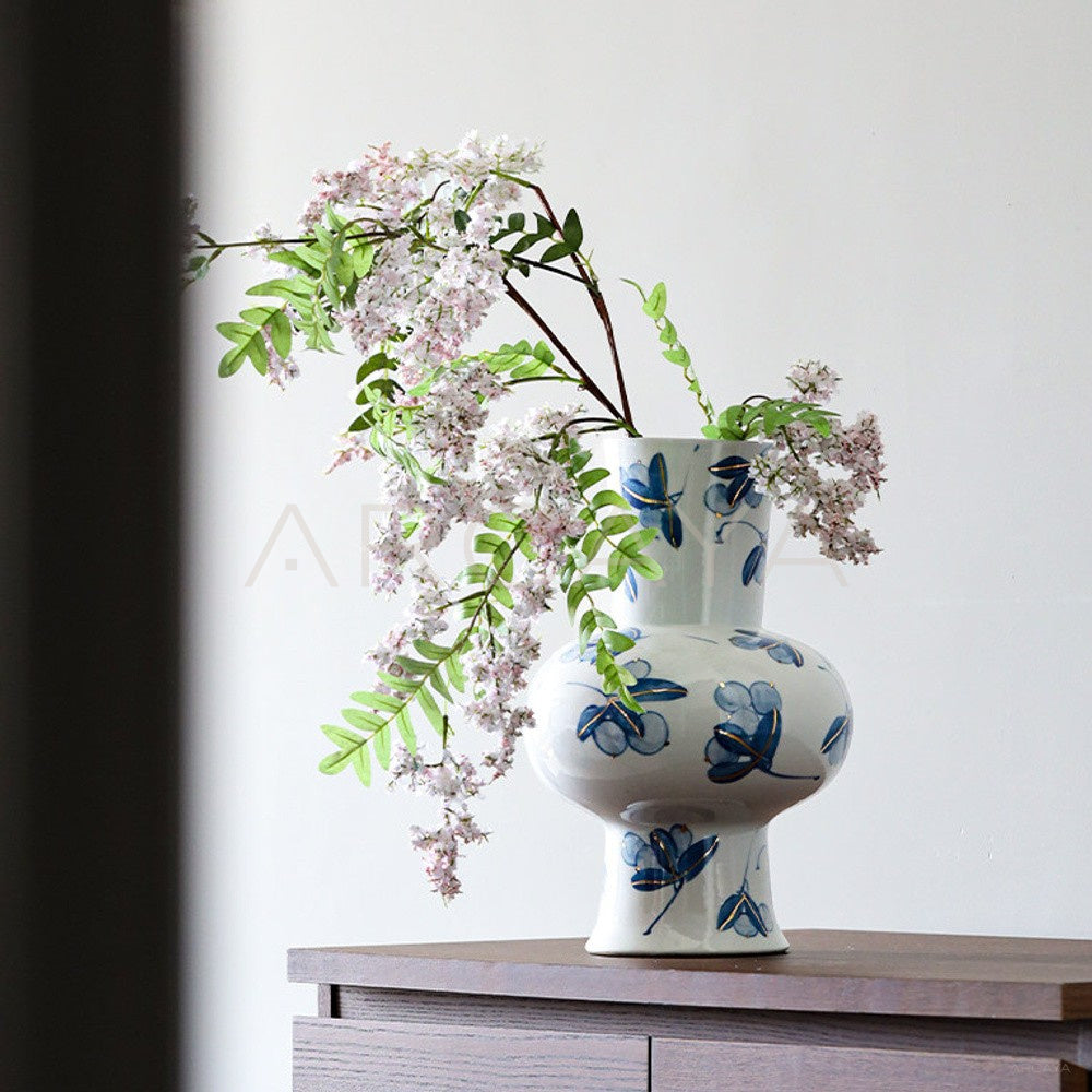 Chinese Blue White Wide Mouth Entryway Vase - main